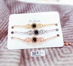 Black pattern style fine bangle set