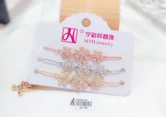 Flower style gem exquisite bangle set