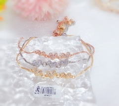 Heart style gem dazzling bangle set