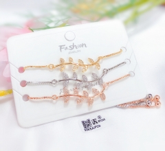 Leaf style simple bangle set