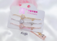 Heart style gem exquisite bangle set