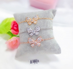 Artificial gemstone butterfly style bangle set