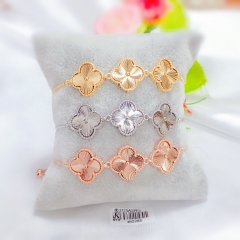 Lucky four leaf colorful bangle set