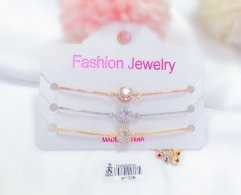 Artificial gemstone shiny bangle set