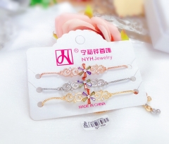 Irregular style coloful gem bangle set