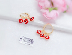 Irregulatr red eye heart style shiny pendant earring