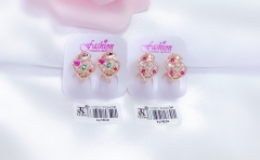 Irregular style colorful gem earring