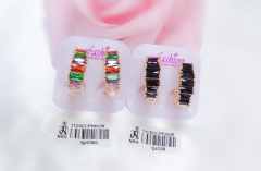 Colorful/black zircon dazzling earring