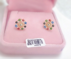 Flower style dazzling gold/silver earring