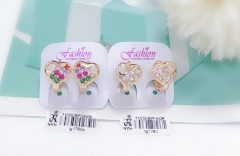 Colorful/whiter gem heart exquisite earring