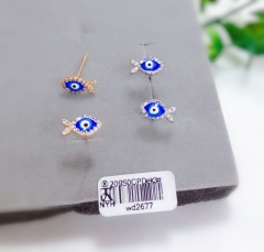 Fish style blue eye bright earring