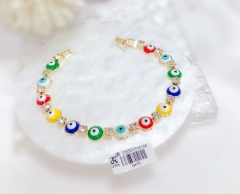 Colorful eye gem style single bangle