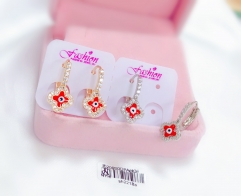 Irregular red eye gem style single earring