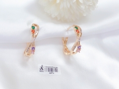 Irregular gold gem earring