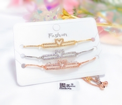 Hollow heart style shiny bangle set