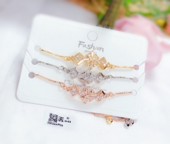 Irregular gold gem bangle set