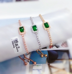 Green gem popular bangle set