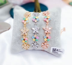 Colorful gorgeous style flower bracelet set