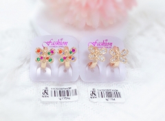 Colorful/whiter gem butterfly fine earring