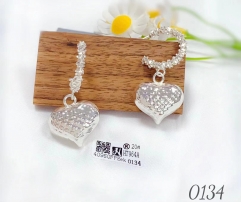 Dazzling heart pendant gold/silver earring