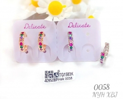 Colorful zircon dazzling model earring