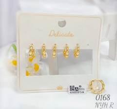 Shiny style gold earring