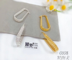 Simple style shiny earring