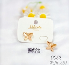 Glossy butterfly rose gold earring