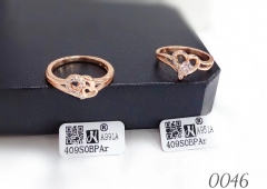 Hollow style heart rose gold ring