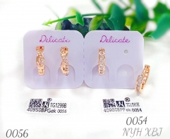 Artificial gemstone exquisite rose gold earring