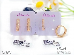 Simple style gem gold earring