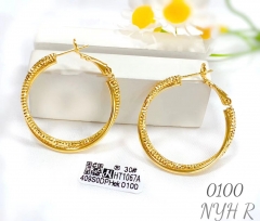 Round arc style shiny gold/silver earring