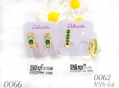 Green gem dazzling gold earring