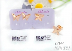 Glossy butterfly rose gold earring