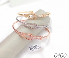 irregular hollow gem bangle set