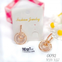 Hollow round arc style rose gold/silver earring