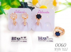 Whiter/black gem dazzling earring