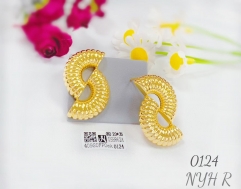 Half round arc exquisite gold earring