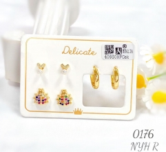 Simple style gold earring