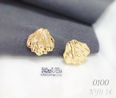 Glossy irregular style gold earring