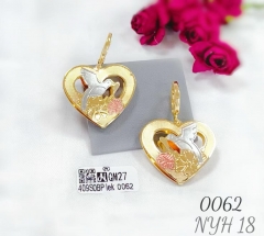 Peace Dove Pattern Heart Earrings