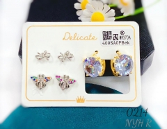 Artificial gemstone exquisite earring