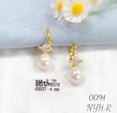 Artificial gemstone exquisite pearl earring