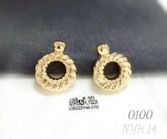 Glossy irregular hollow style gold earring