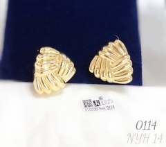 Glossy irregular style gold earring