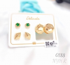 Glossy style gold earring