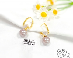 Artificial gemstone exquisite pearl earring