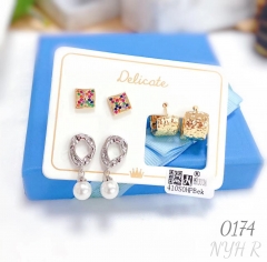 Artificial gemstone exquisite earring