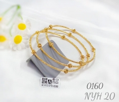 Simple style beads gold bangle set