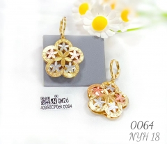 Hollow flower shape pendant earrings